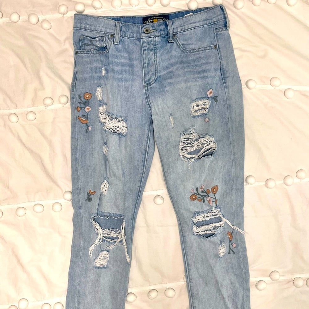 Lucky Brand Sienna Boyfriend Embroidered Jeans
